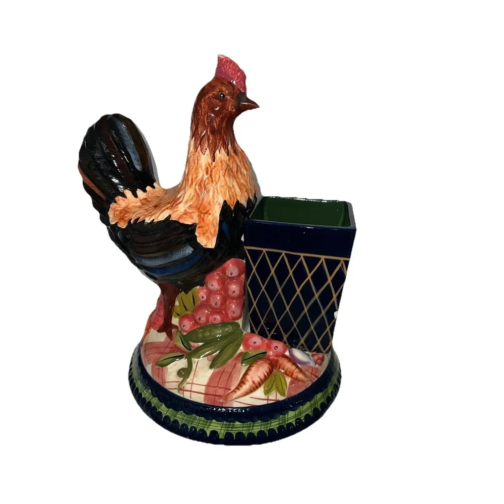 (331n)TRACY PORTER STONEHOUSE FARM COLLECTION ROOSTER UTENSIL HOLDER